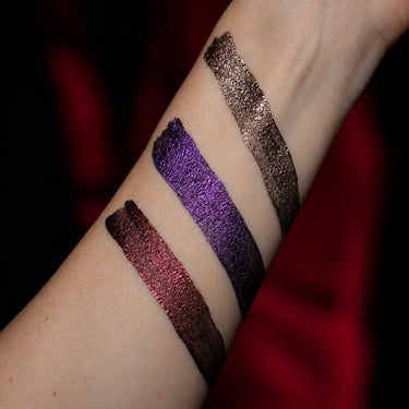 Dracula multichrome liquid eyeshadow skin swatches: Craving, Mesmerised and No Reflection
